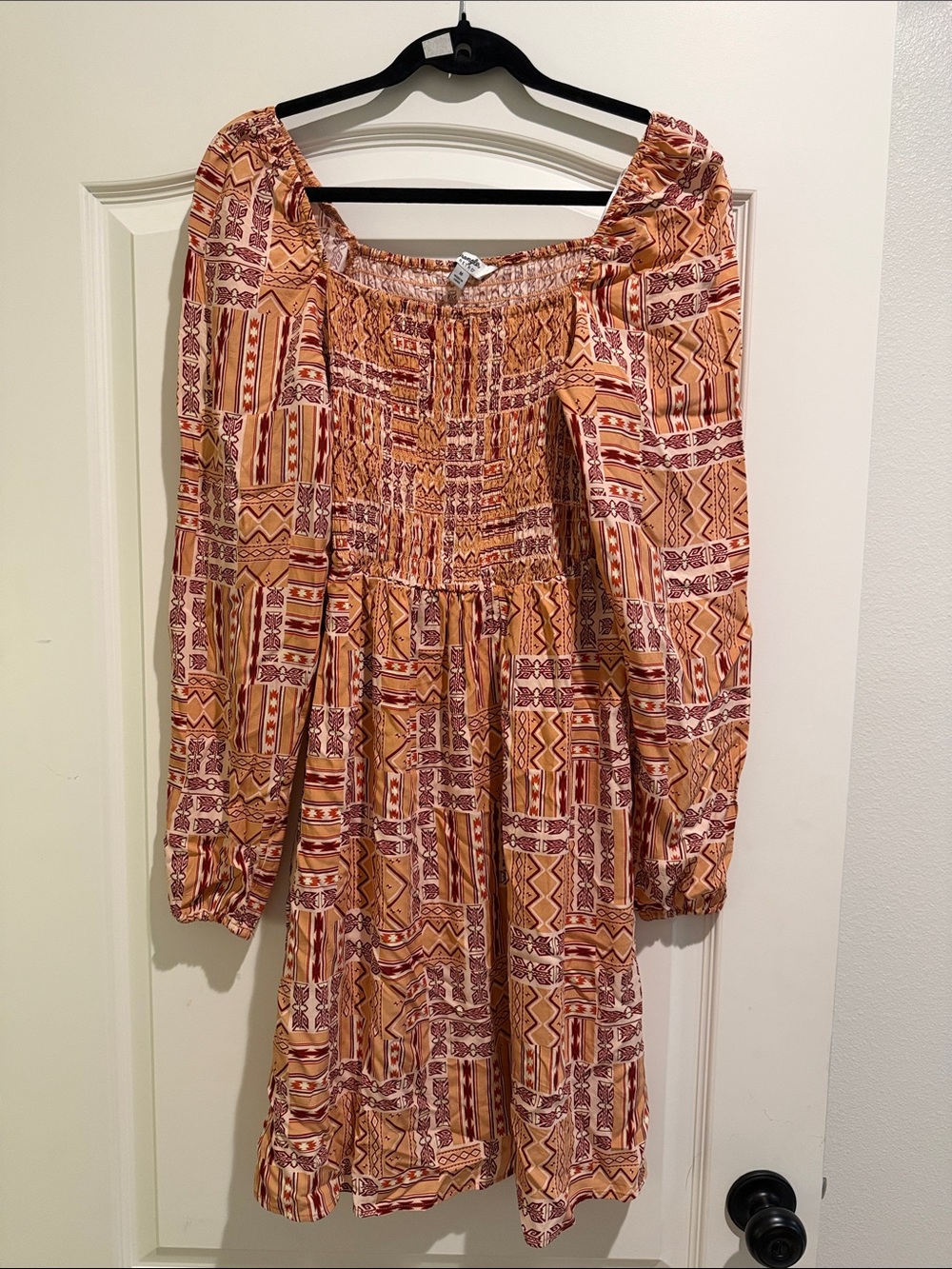 Wrangler retro size medium smocked long sleeve western dress